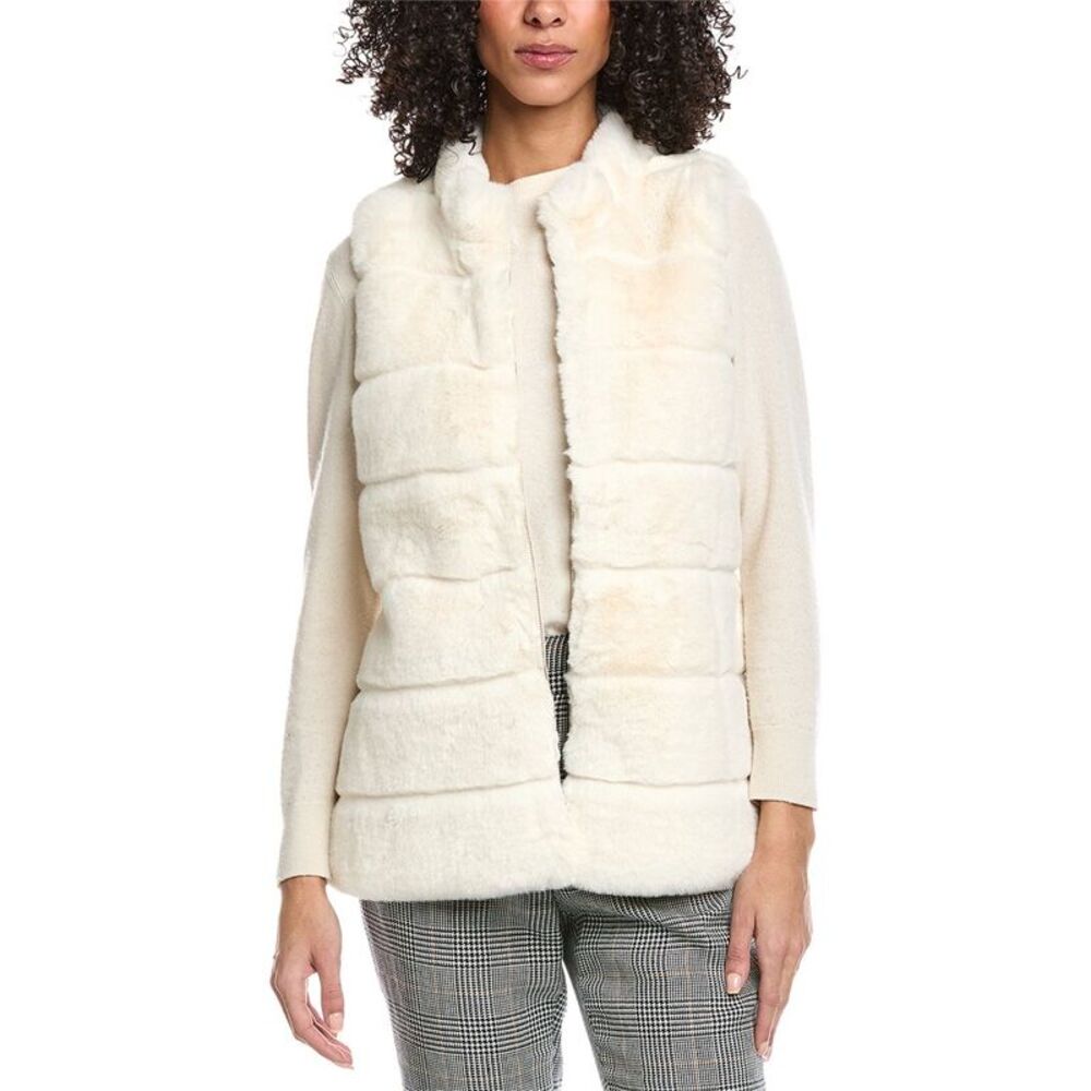 La Fiorentina Womens  Plush Vest, White